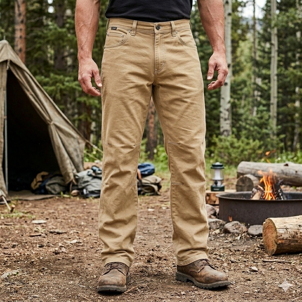 Kuhl Rydr Pants Mens 38x32 Brown Khaki Articulated Knee Stretch Canvas 5016